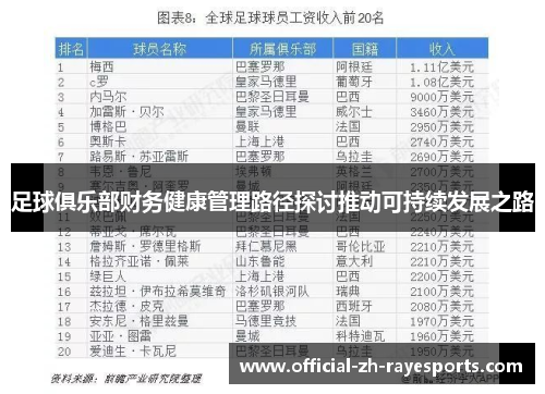足球俱乐部财务健康管理路径探讨推动可持续发展之路 足球俱乐部财务健康管理路径探讨推动可持续发展之路