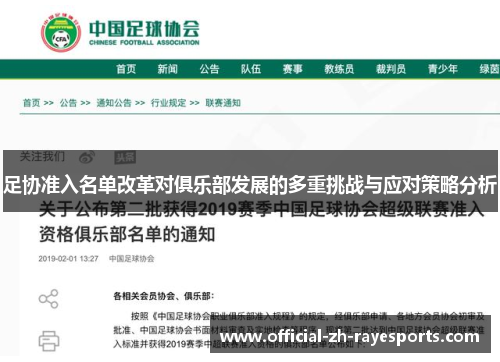 足协准入名单改革对俱乐部发展的多重挑战与应对策略分析