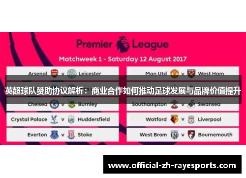 英超球队赞助协议解析：商业合作如何推动足球发展与品牌价值提升