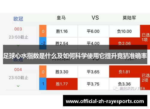 足球心水指数是什么及如何科学使用它提升竞猜准确率